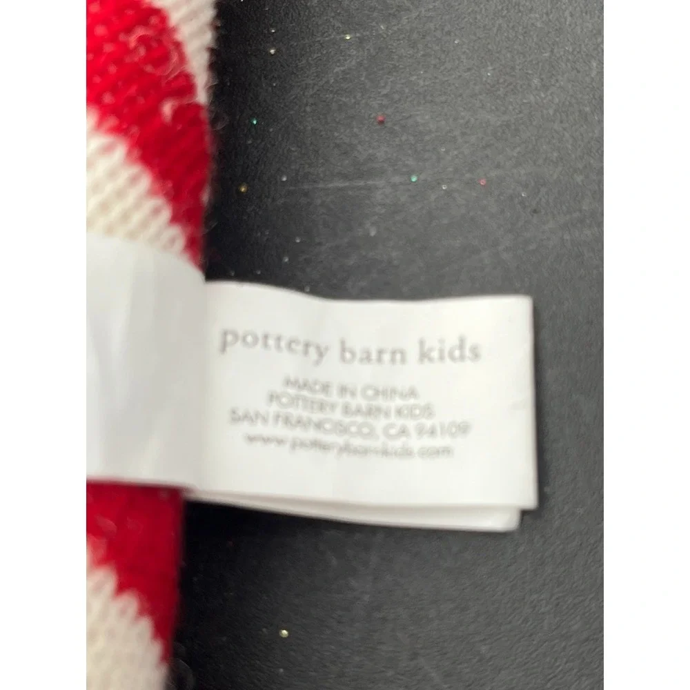 Pottery Barn Knit Sweater Candy Cane Christmas Festive Holiday Modern Classic